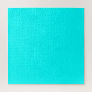 Cyan Blue Green Turquoise Solid Colour Jigsaw Puzzle