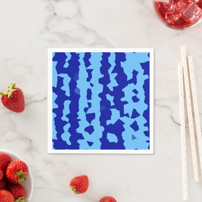 Cyan Blue Irregular Abstract Design  Napkin (Insitu)