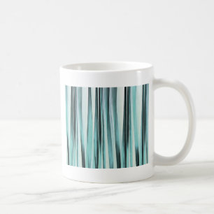 Cyan Blue Ocean Stripey Lines Pattern Coffee Mug