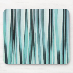 Cyan Blue Ocean Stripey Lines Pattern Mouse Mat