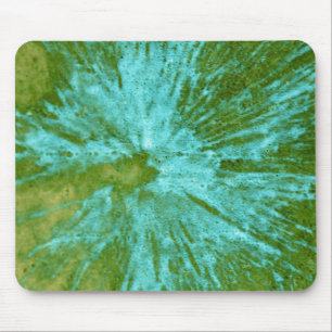 Cyan Blue on Green Paintball Mouse Mat