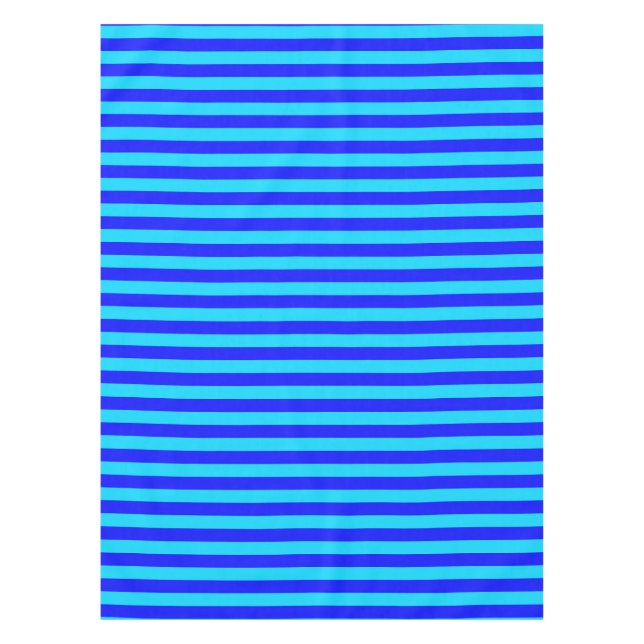 Cyan Blue Stripes Design  Tablecloth (Front)