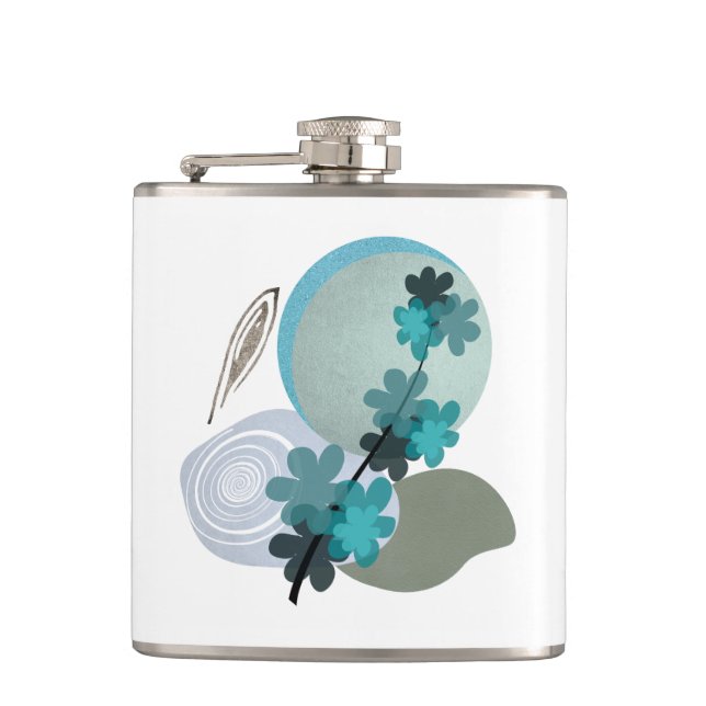 Cyan Boho Hip Flask (Front)