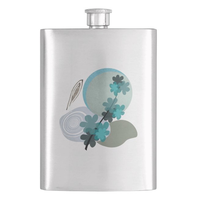 Cyan Boho Hip Flask (Front)