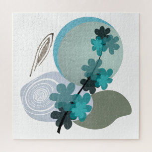 Cyan Boho Jigsaw Puzzle