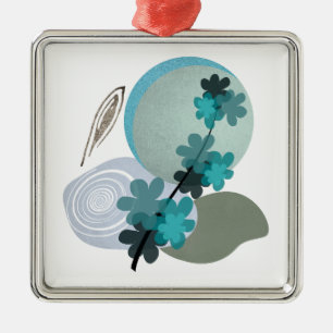 Cyan Boho Metal Tree Decoration