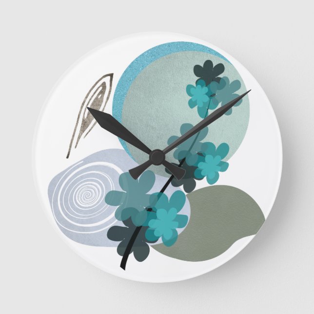 Cyan Boho Round Clock (Front)
