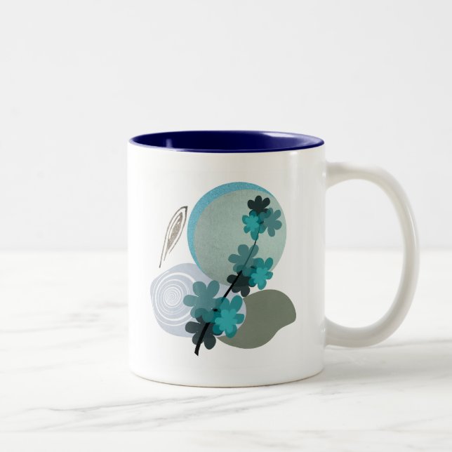 Cyan Boho Two-Tone Coffee Mug (Right)