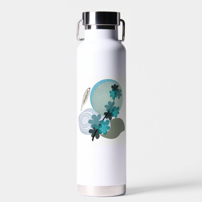 Cyan Boho Water Bottle (Front)