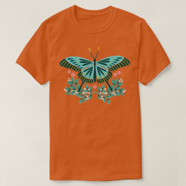 Cyan Butterfly  T-Shirt (Design Front)