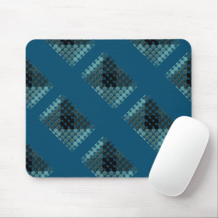 Cyan buttons over blue, forming geometric shapes mouse mat