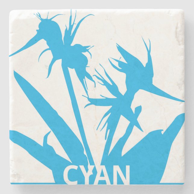 CYAN - Calypso's Flor of Paradise Looms Stone Coaster (Front)