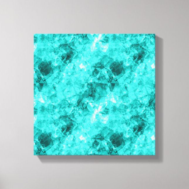 Cyan Crumpled Texture Canvas Print (Front)