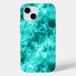 Cyan Crumpled Texture iPhone 15 Case