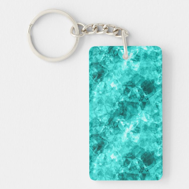 Cyan Crumpled Texture Key Ring (Front)