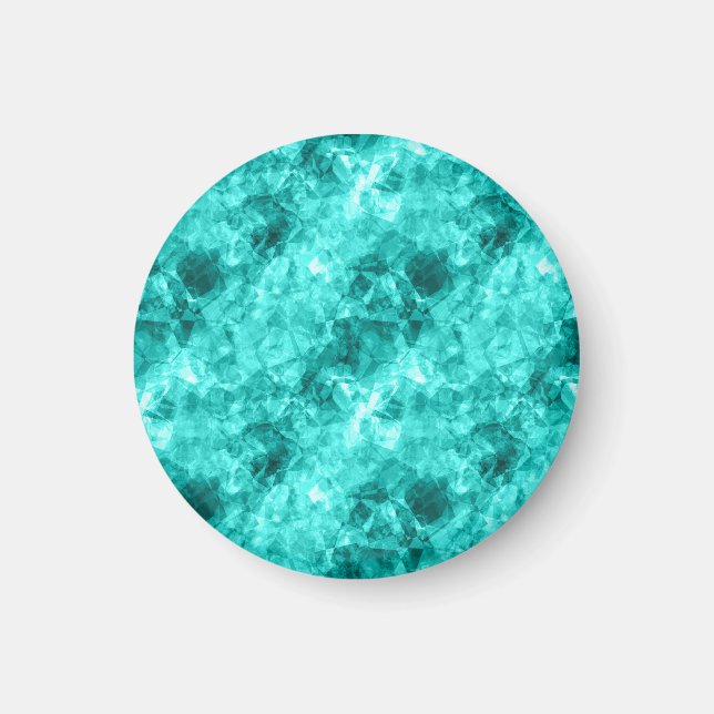 Cyan Crumpled Texture Magnet (Front)