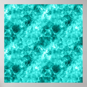 Cyan Crumpled Texture Poster