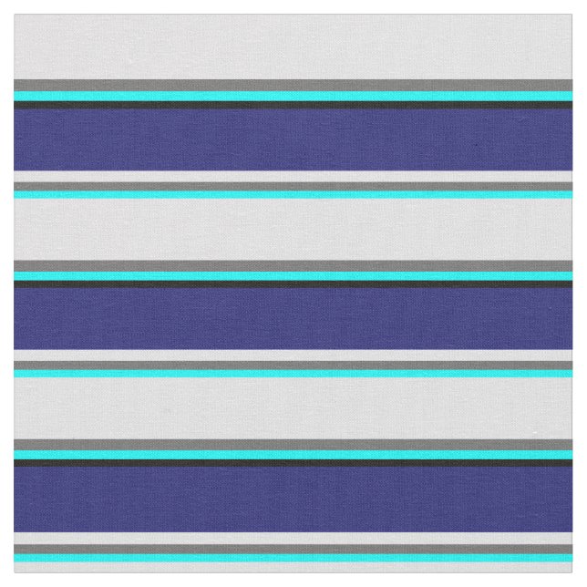 Cyan, Dim Grey, Lavender, Midnight Blue & Black Fabric (Close Up)