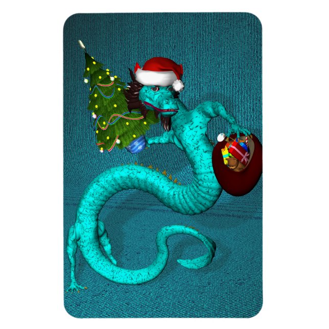 Cyan Dragon Magnet (Vertical)