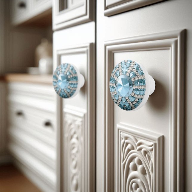 Cyan Faux Gemstones Orb Ceramic Knob (Creator Uploaded)