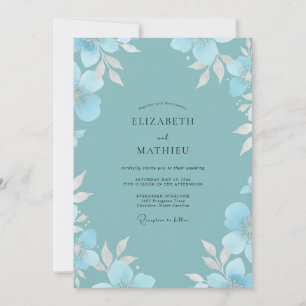 Cyan Foliage Eucalyptus Wedding Invitation