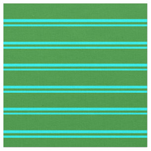 Cyan & Forest Green Striped Pattern Fabric