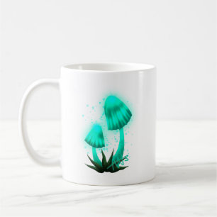 Cyan Glowing Mushroom Coffee Mug