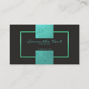 Cyan Gold Classic Glitter Elegance Chairman CEO Business Card