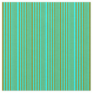 Cyan & Green Striped Pattern Fabric
