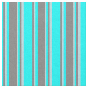 Cyan, Grey, and Powder Blue Pattern of Stripes Fabric