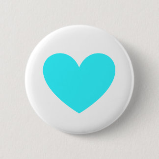 Cyan Heart 6 Cm Round Badge