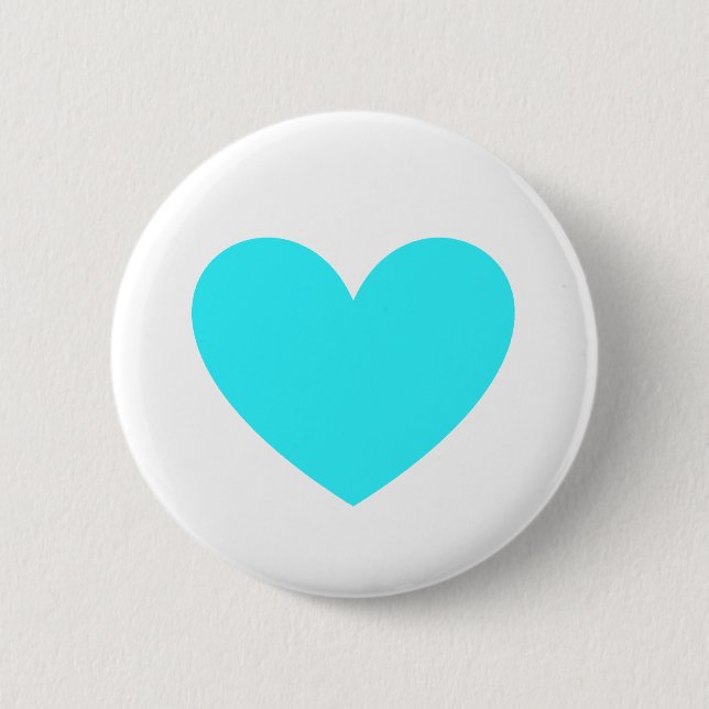 Cyan Heart 6 Cm Round Badge (Front)
