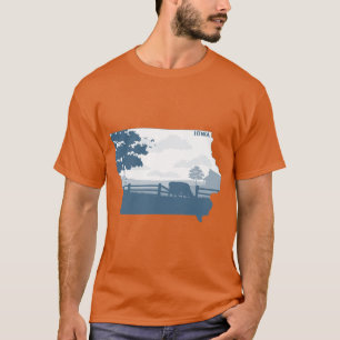 Cyan Iowa Oversized T-Shirt