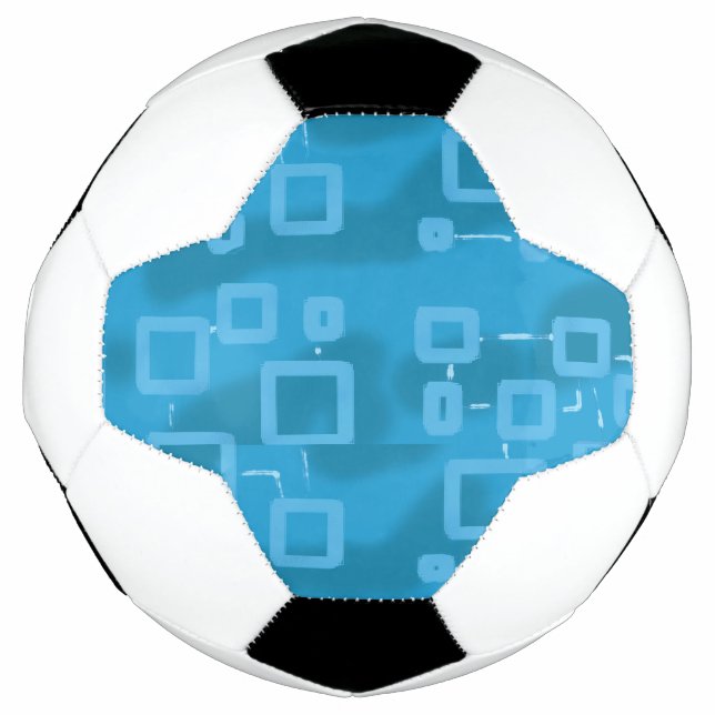 Cyan Light Blue Geometric Football (Front)