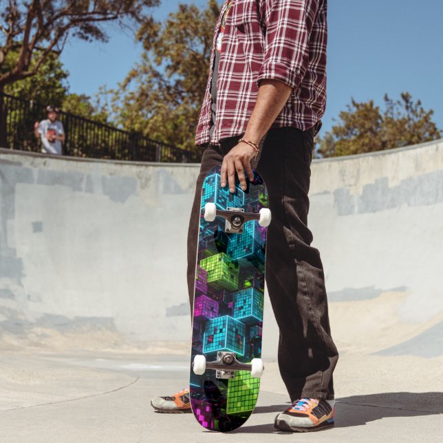 Cyan Magenta Lime Cyberpunk | Extremely 3D  Skateboard (Outdoor 2)