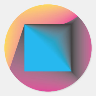 cyan magenta yellow black blended classic round sticker