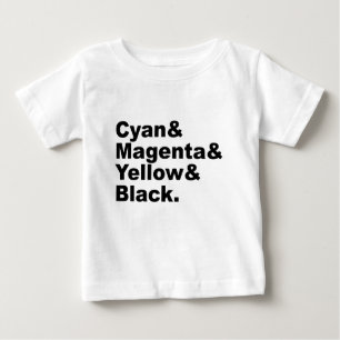 Cyan Magenta Yellow Black CMYK Colour Scheme Baby T-Shirt