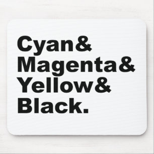 Cyan Magenta Yellow Black CMYK Colour Scheme Mouse Mat
