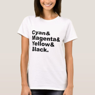 Cyan Magenta Yellow Black CMYK Colour Scheme T-Shirt