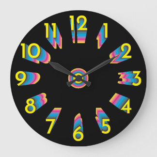 cyan magenta yellow black gradient swatches large clock