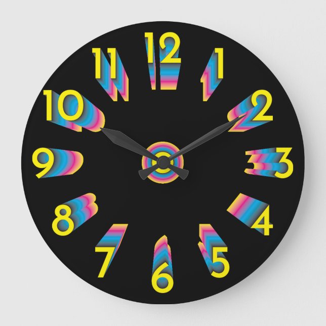 cyan magenta yellow black gradient swatches large clock (Front)
