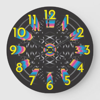 cyan magenta yellow black gradient swatches large clock