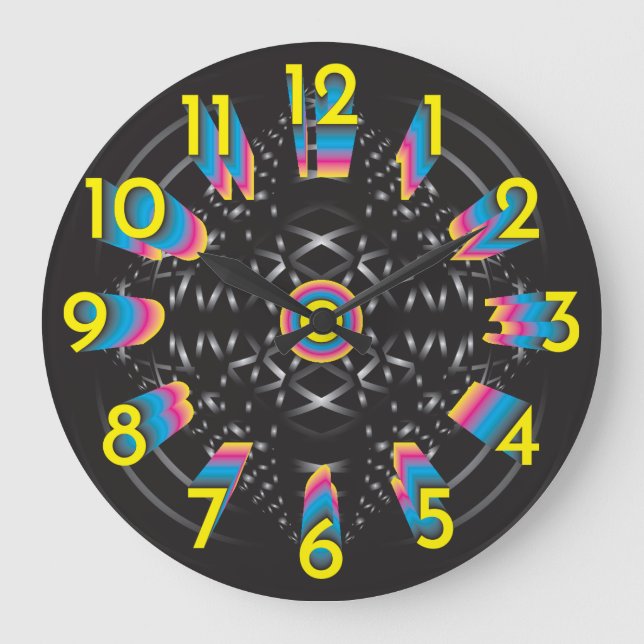cyan magenta yellow black gradient swatches large clock (Front)