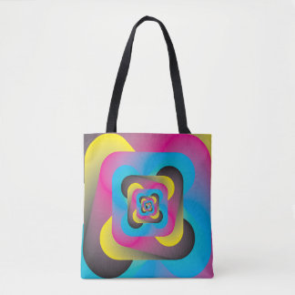 cyan magenta yellow black gradient swatches tote bag