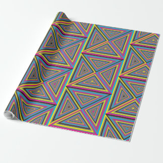 cyan magenta yellow black grey triangle wrapping paper