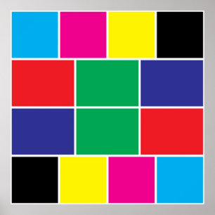 Cyan, magenta yellow, black,  red, green, blue poster
