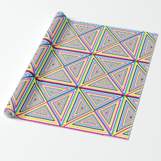 cyan magenta yellow black triangle wrapping paper
