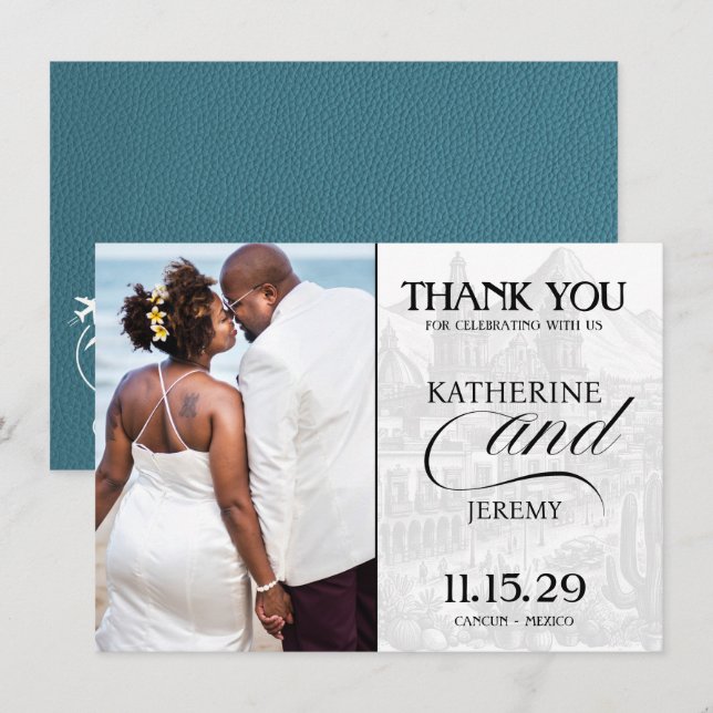 Cyan Mexico Passport Thank You Card (Front/Back)