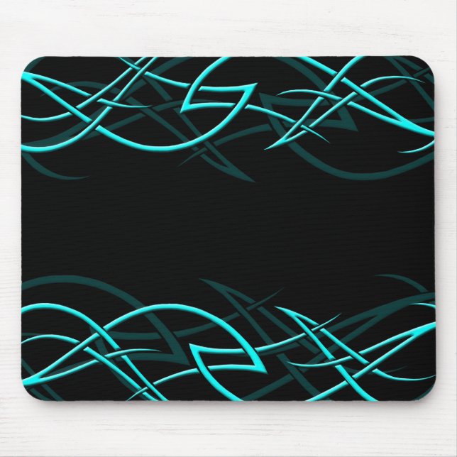 Cyan on Black "Elegance" Mousepad (Front)