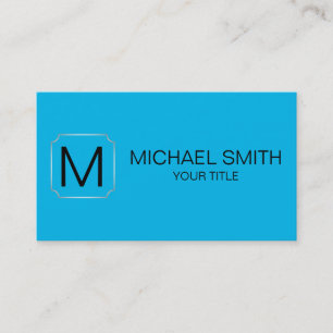 Cyan (process) colour background business card